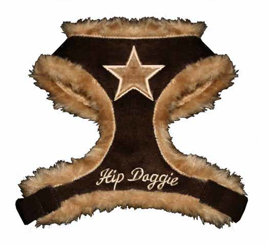 Picture of Brown Fur Star Harness Vest.