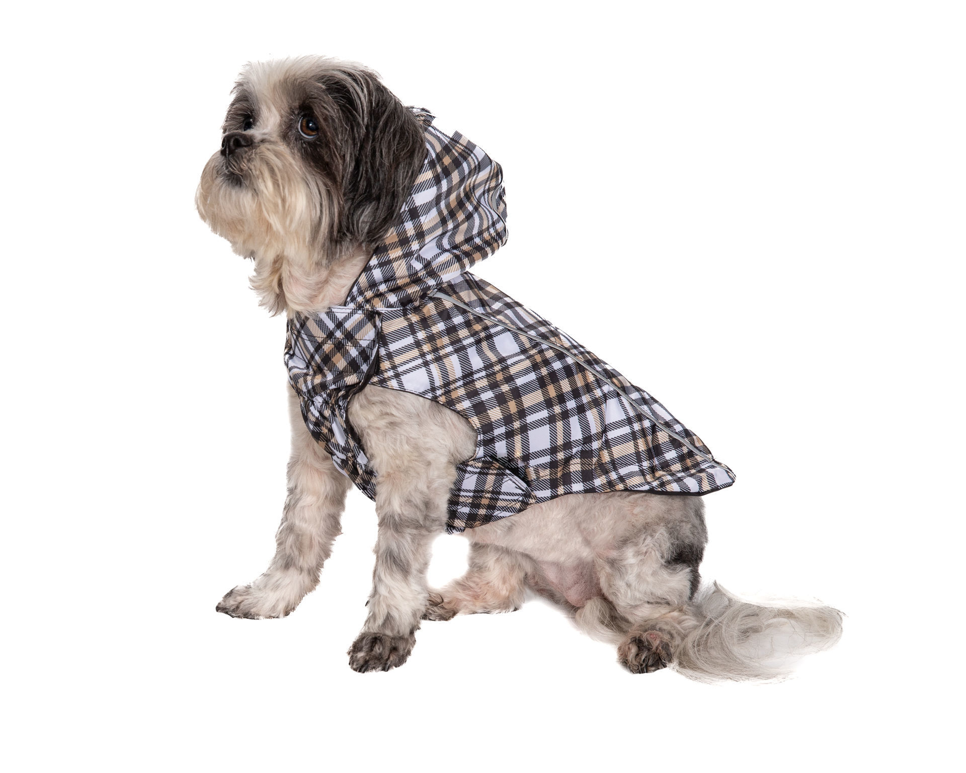 Picture of HD Reversible Raincoat Black/Tan Plaid