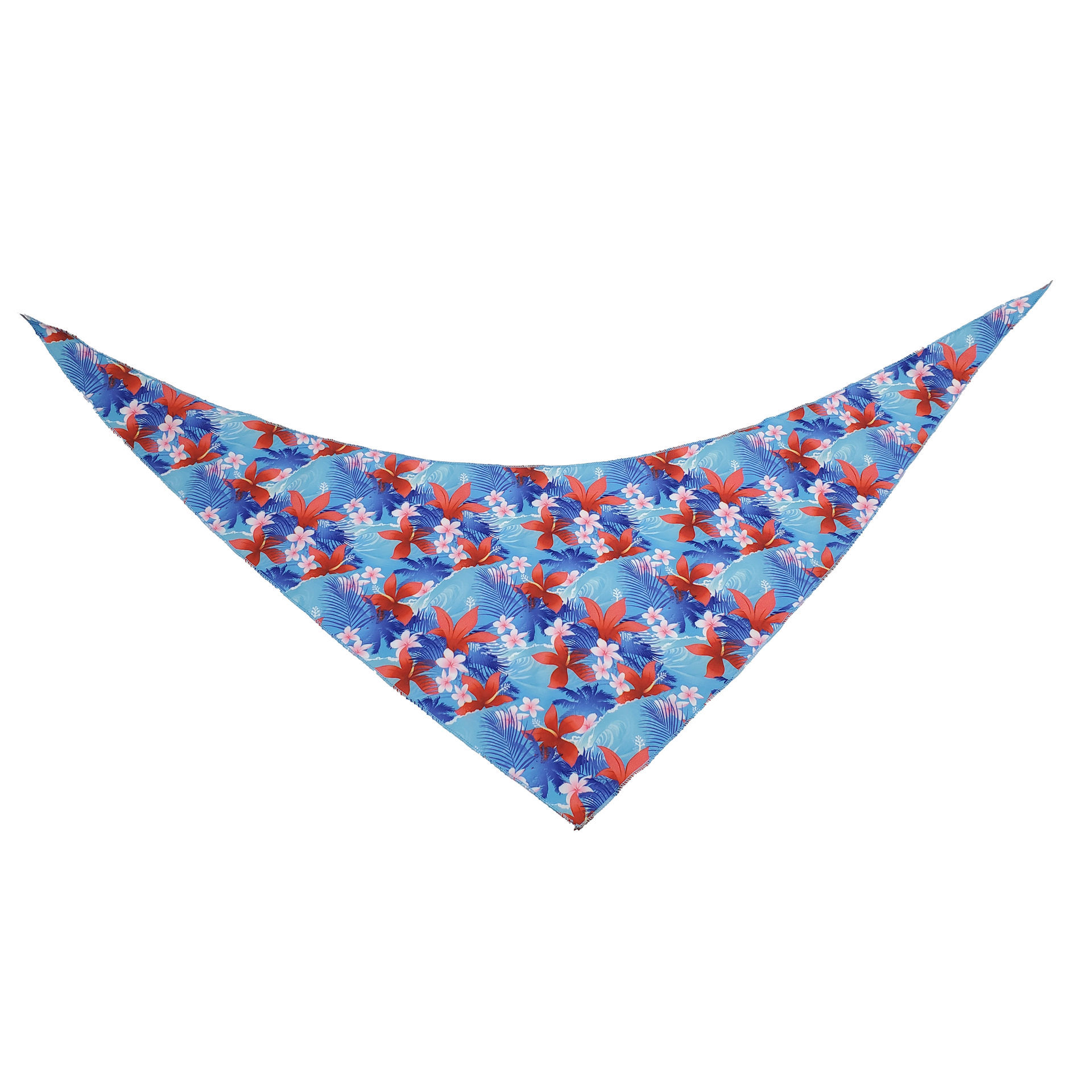 Picture of One Sided Bandana - Hawaiian Tied Bandana (Blue)